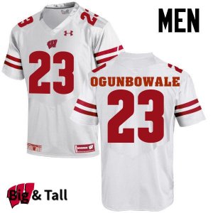 Men's Wisconsin Badgers NCAA #23 Dare Ogunbowale White Authentic Under Armour Big & Tall Stitched College Football Jersey YT31I66CI
